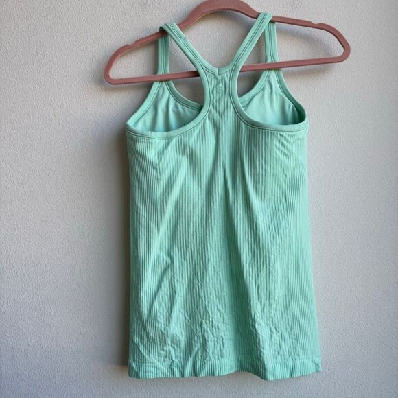 Lululemon Wild Mint Green Ebb to Street Ribbed Racerback Tank Top Size 8 Medium - Picture 4 of 6